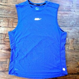 Nike Run Dri-Fit Tank Top. Royal Blue with Reflective Logo. Moisture Wicking. L.